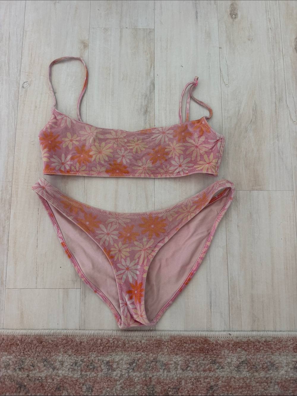 triangl swimwear Pink & Orange Floral Bikini Top and Bottom